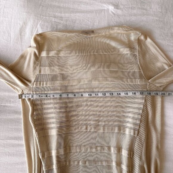 Les Collections Mat Womens Lightweight Open Knit Cardigan Size Medium Beige New - Picture 10 of 11